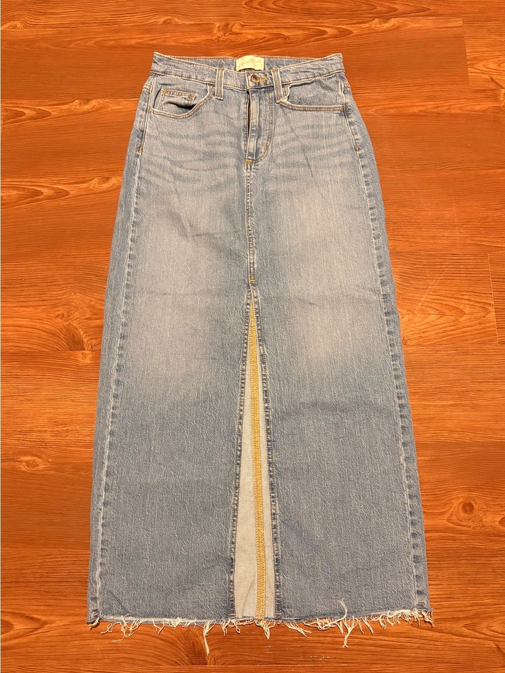 Universal Thread Light Blue Denim Maxi Skirt with Front Slit